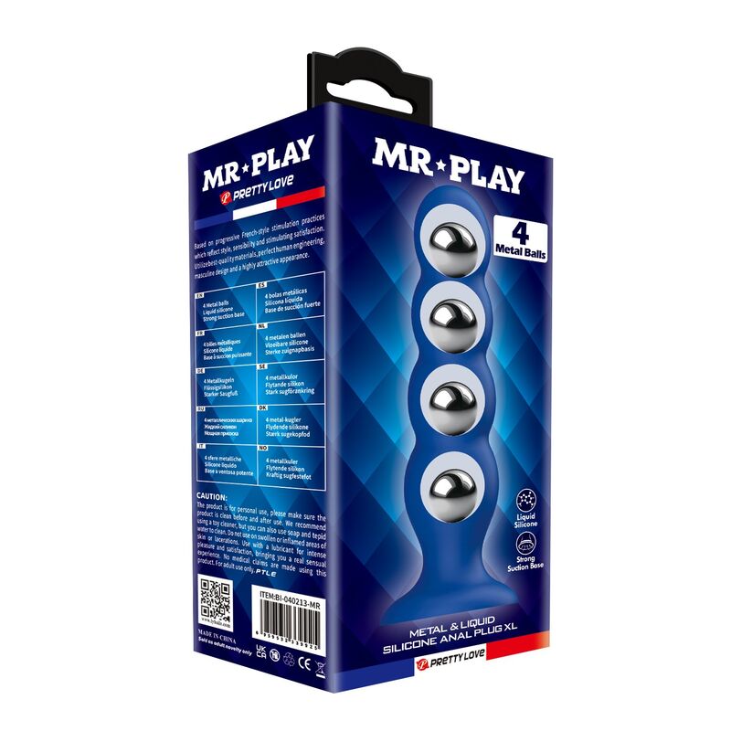 Plug Anal 4 Billes Métalliques Ventouse Bleu - MR PLAY