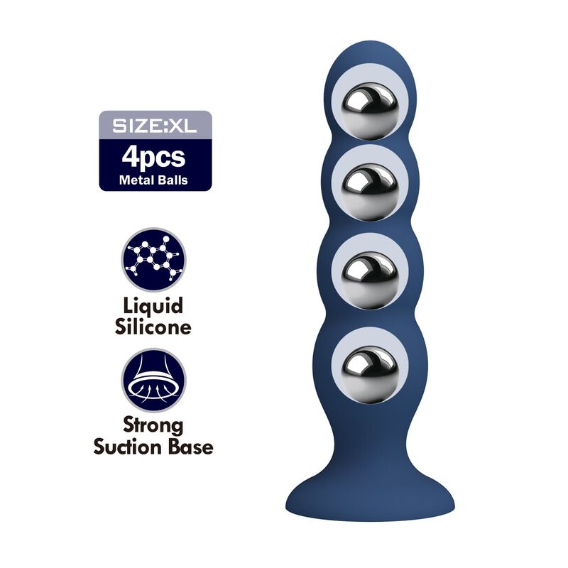 Plug Anal 4 Billes Métalliques Ventouse Bleu - MR PLAY