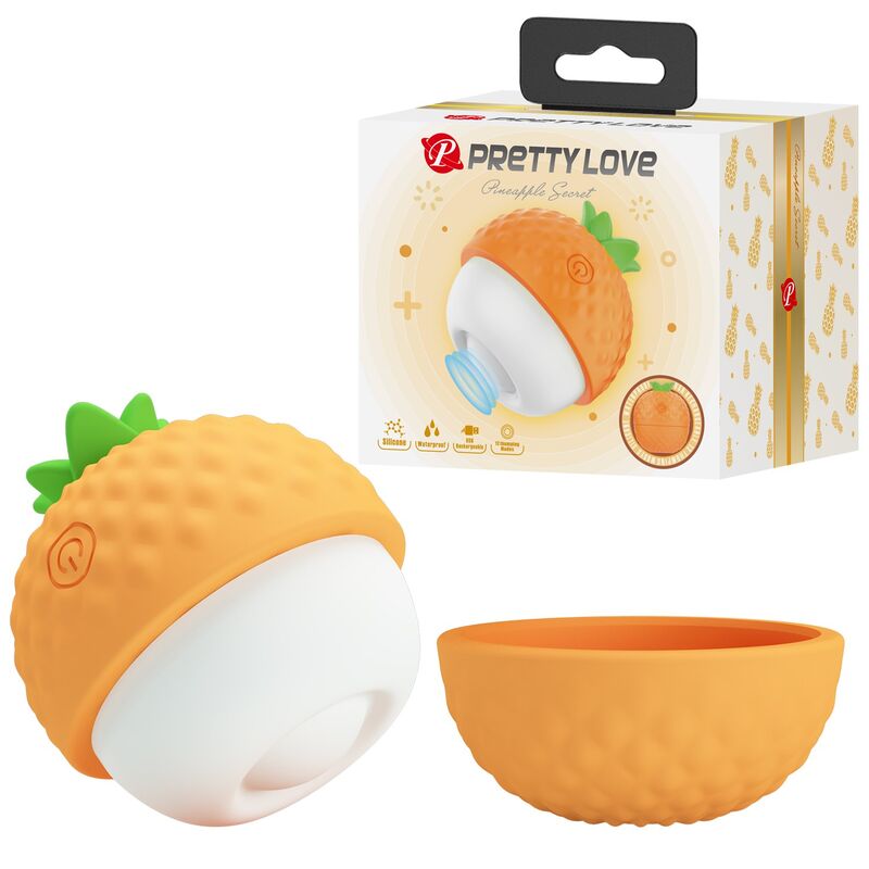 Stimulateur Clitoridien Succion et Poussée Orange - Pretty Love