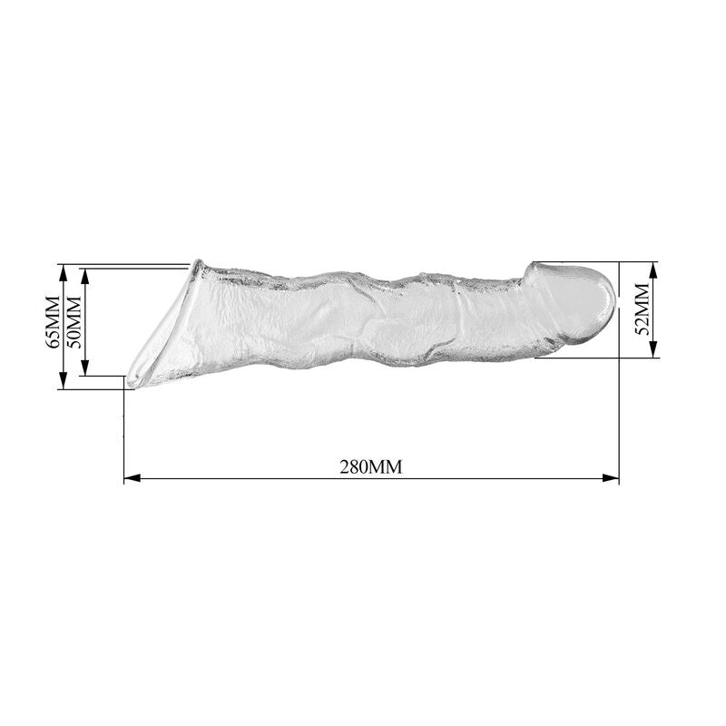 Manchon Extension Pénienne Ajustable 28 cm Transparent - Pretty Love