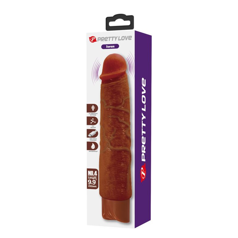 Vibromasseur Réaliste Gavin 25 cm Marron - Pretty Love