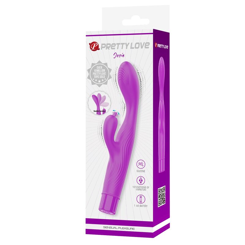 Vibromasseur Double Stimulation Point G Clitoris Violet - Pretty Love