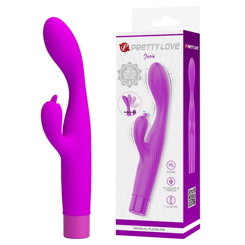 Vibromasseur Double Stimulation Point G Clitoris Violet - Pretty Love