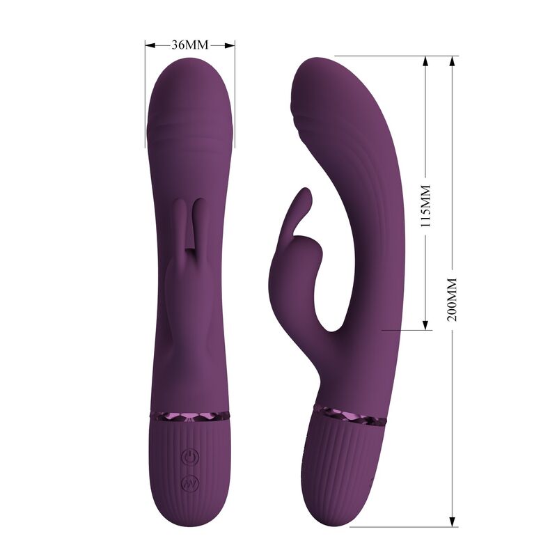 Vibromasseur Lapin Rocco 10 Fonctions Violet - Pretty Love