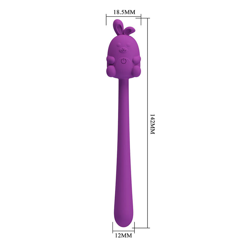 Bâton Vibrant Flexible Lapin Rechargeable USB Violet - Pretty Love