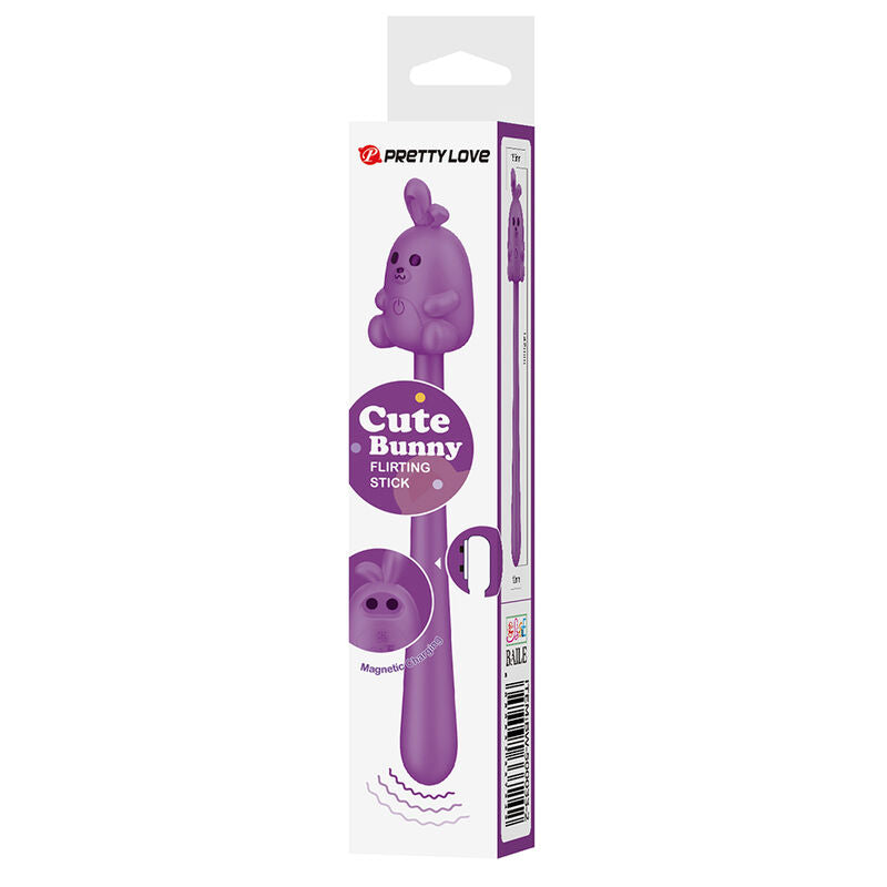 Bâton Vibrant Flexible Lapin Rechargeable USB Violet - Pretty Love