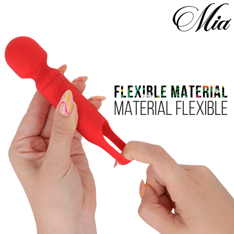Mini Masseur Wand Rouge 12 Modes Rechargeable USB - Mia