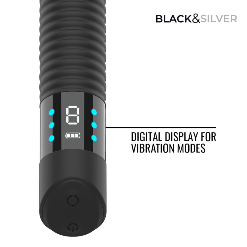 Vibromasseur Joseph USB Écran LED 24 cm Noir - Black & Silver