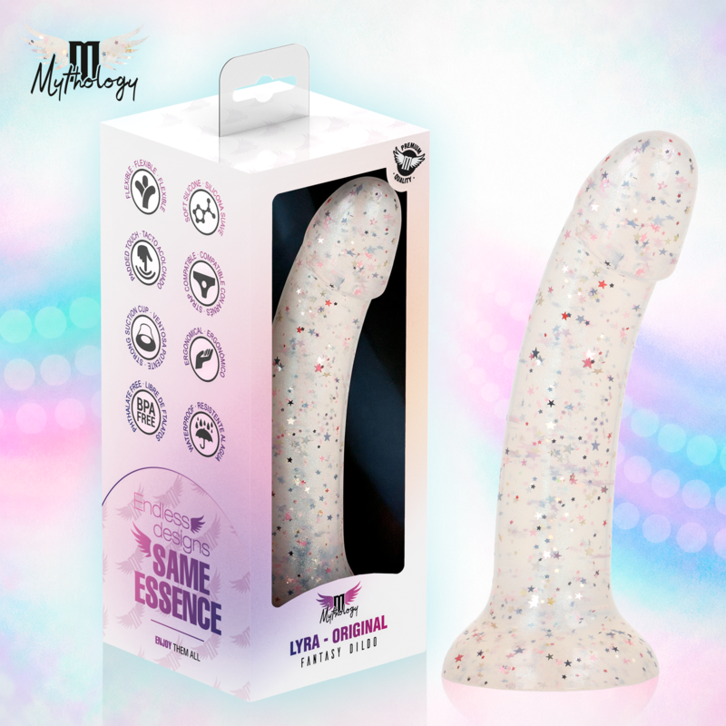 Gode Dildo Lyra 1 Silicone Fuchsia Confetti 19 cm - Mythology