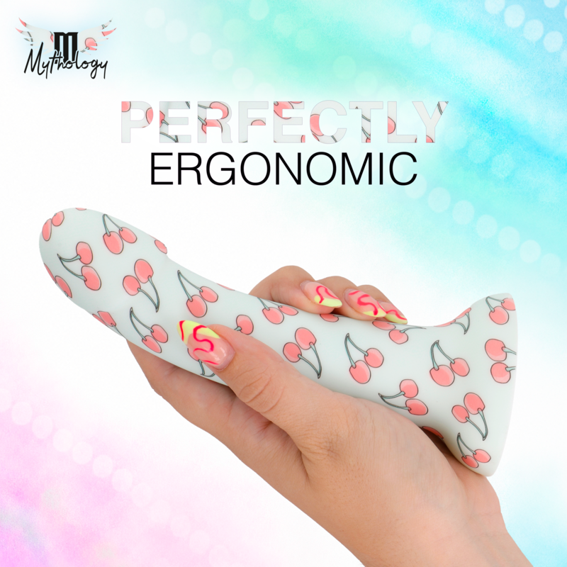 Gode Dildo Lyra 3 Silicone 17 cm Motif Cerises - Mythology