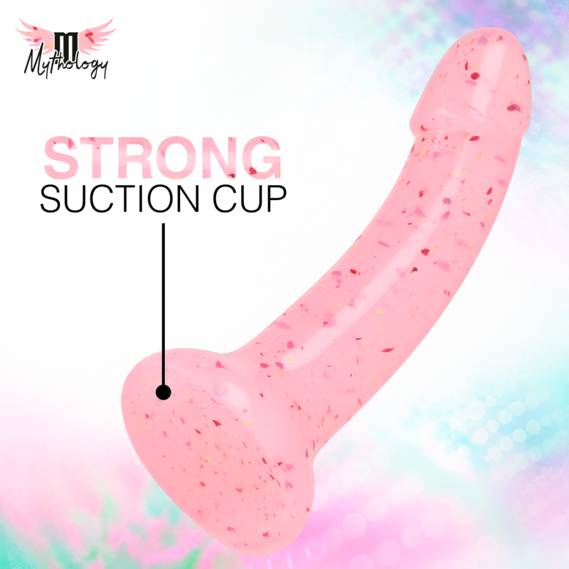 Gode Silicone Lyra 9 Rose Transparent Moucheté Rouge 17 cm - Mythology
