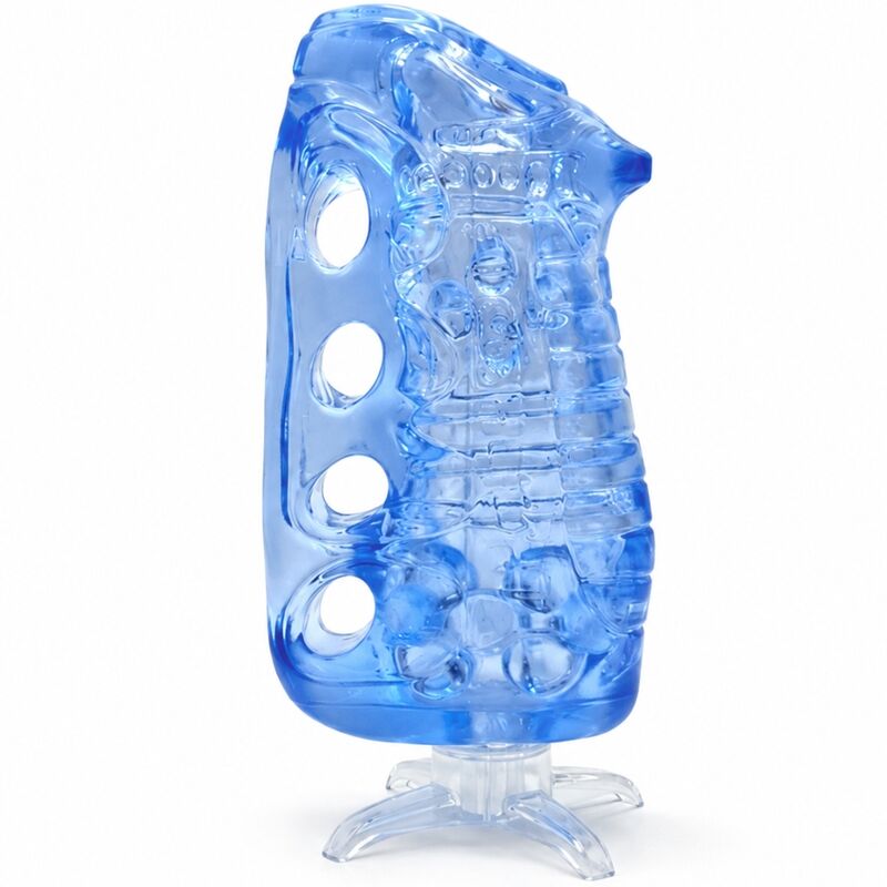 Masturbateur Manuel FleshSkins Grip Blue Ice Translucide - Fleshlight