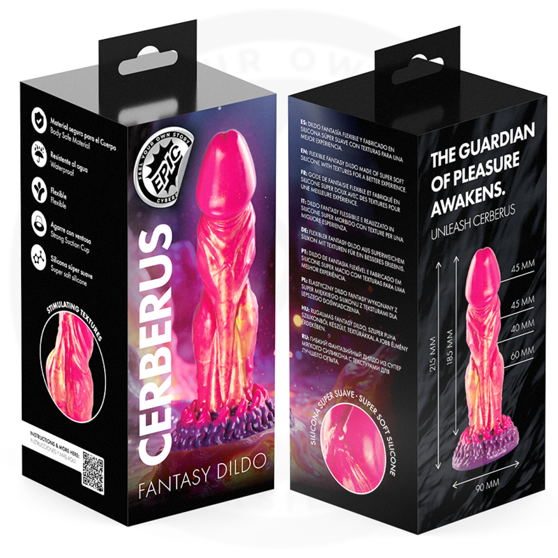 Gode Cerbère Mythologique Silicone 21,5 cm - Epic