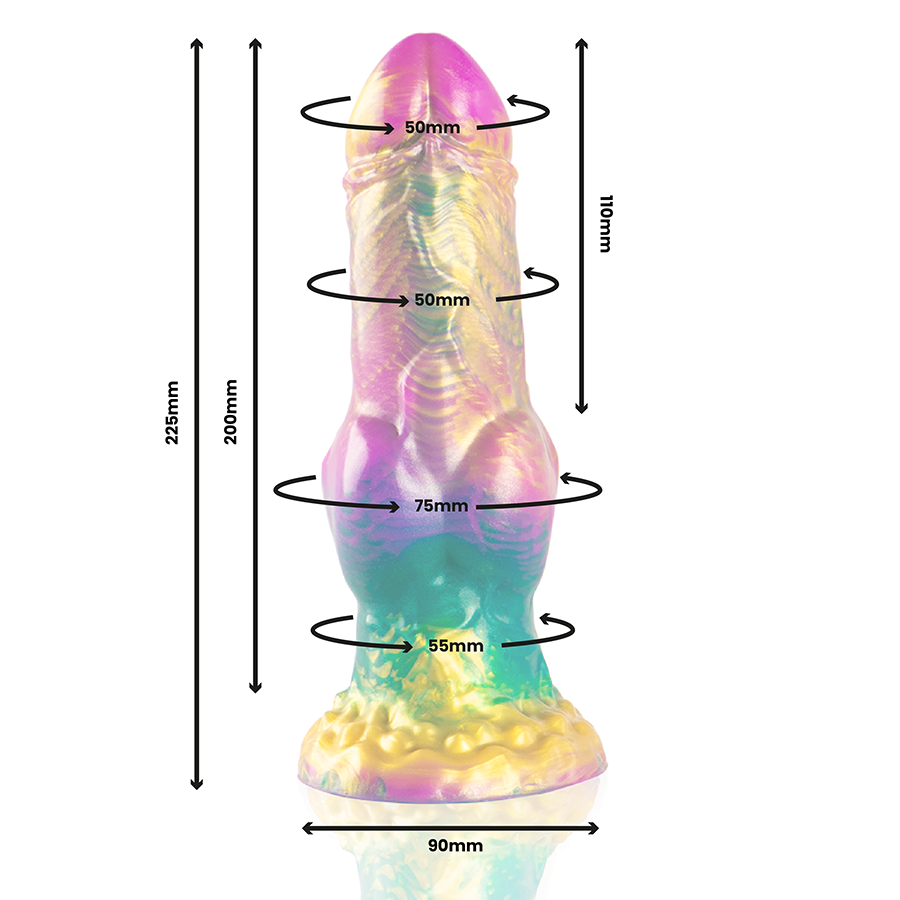 Gode Dildo Iris Arc-en-Ciel avec Testicules 22,5 cm - Epic