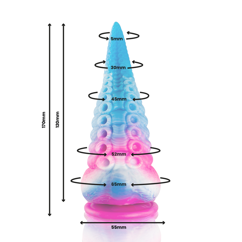 Gode Tentacules Phorcys Silicone Bleu Petite Taille - Epic