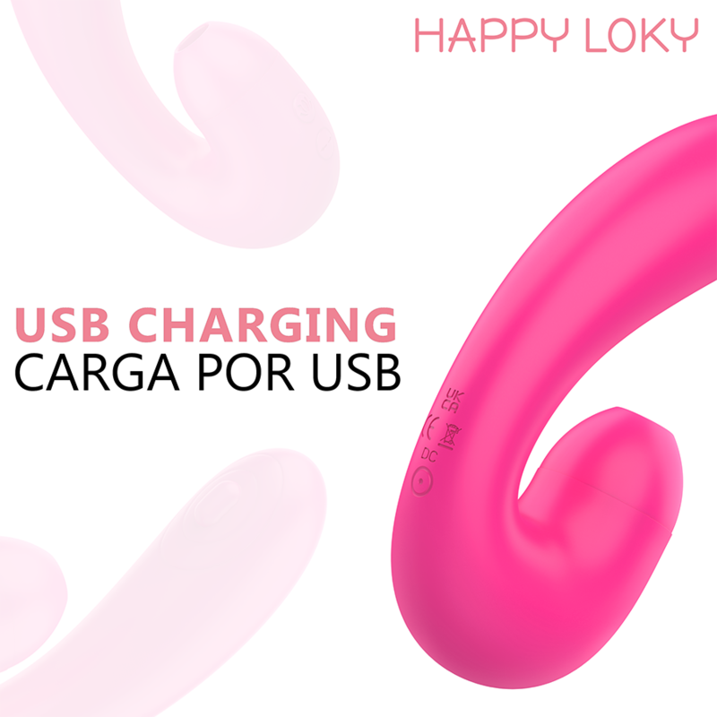 Stimulateur Point G Double Succion Pulsation Rose - Happy Loky