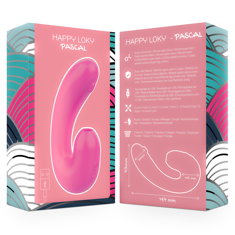 Stimulateur Point G Double Succion Pulsation Rose - Happy Loky