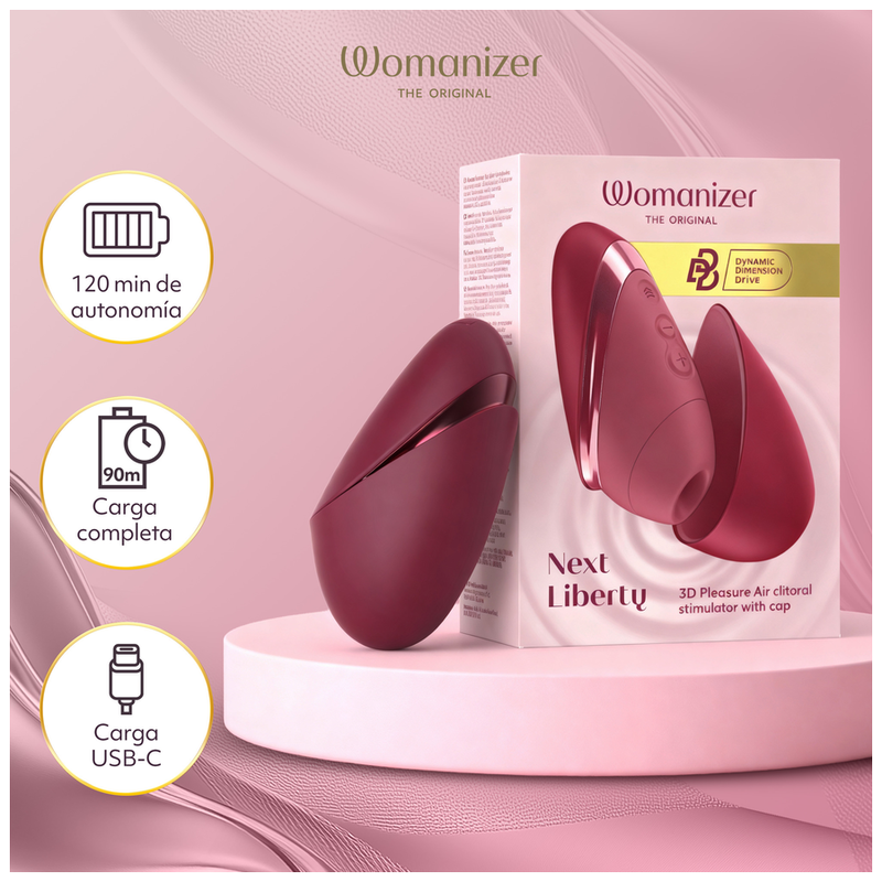 WOMANIZER - STIMULATEUR CLITORIAL 3D NEXT LIBERTY BORDEAUX