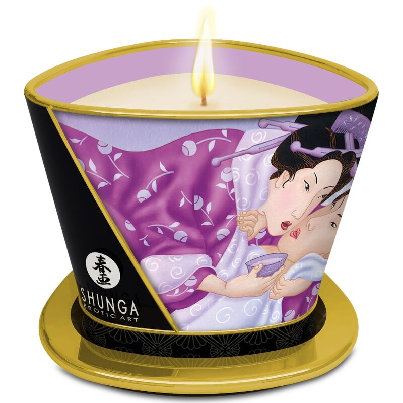SHUNGA - MASSAGE CANDLE BOUGIE DE MASSAGE À L'HUILE CHAUDE FLEUR DE CERISIER 170 ML