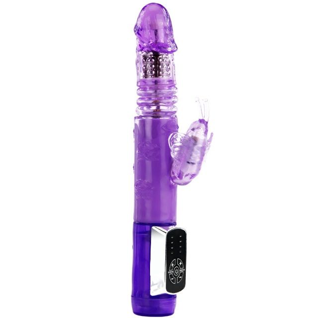Baile - Vibro rabbit avec billes rotatives Butterfly Prince - Violet