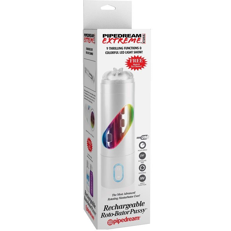 Masturbateur Vibrant Roto-Bator USB Transparent - Extreme Toyz