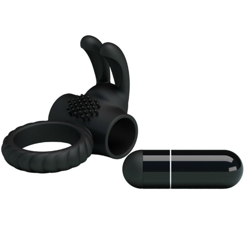 Anneau Vibrant Stimulateur Eudora Noir - Pretty Love