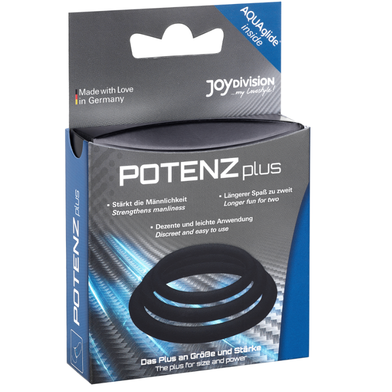 Kit 3 Anneaux Péniens PotenzPlus Noir S/M/L - JoyDivision