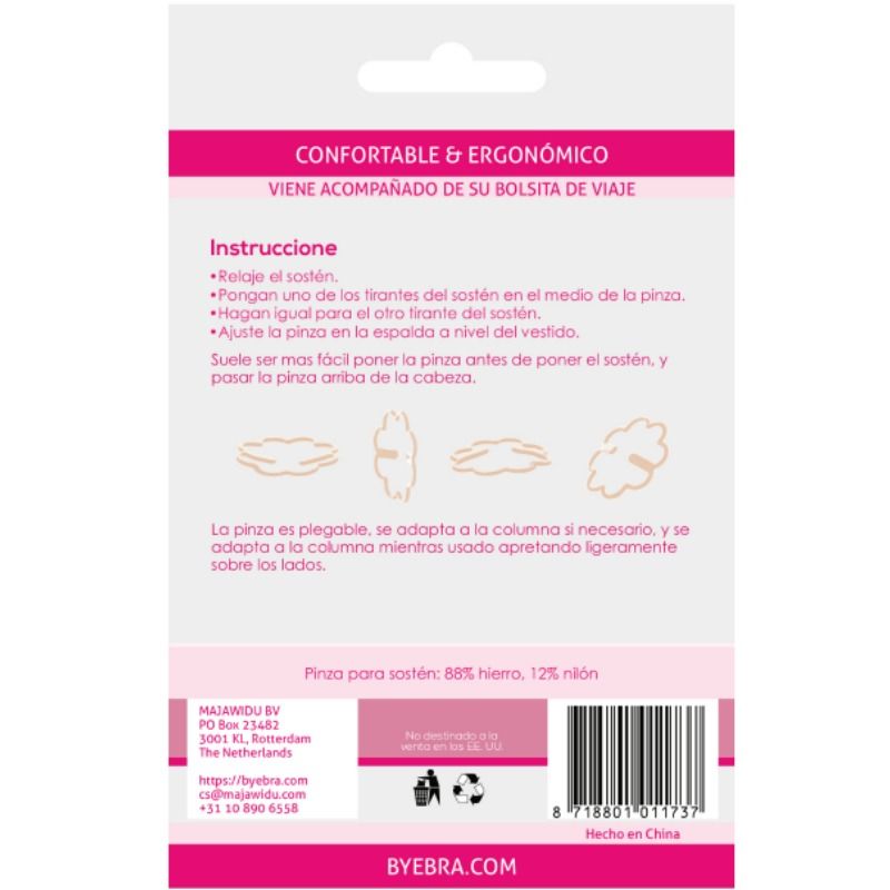 Clips Soutien-Gorge Ergonomiques Bye Bra Lot de 4 Couleurs