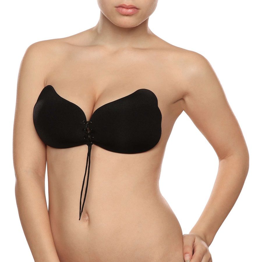 Soutien-Gorge Adhésif Lace-it Bra Push-Up Bonnet D Noir - Bye Bra