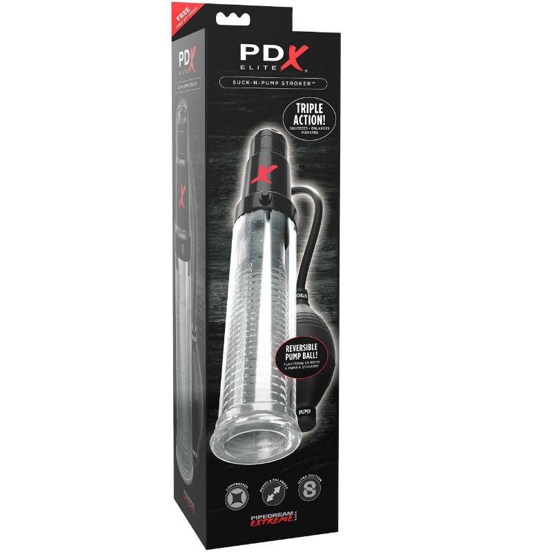 Pompe Pénis Vibrante Suck N Pump Stroker - PDX Elite