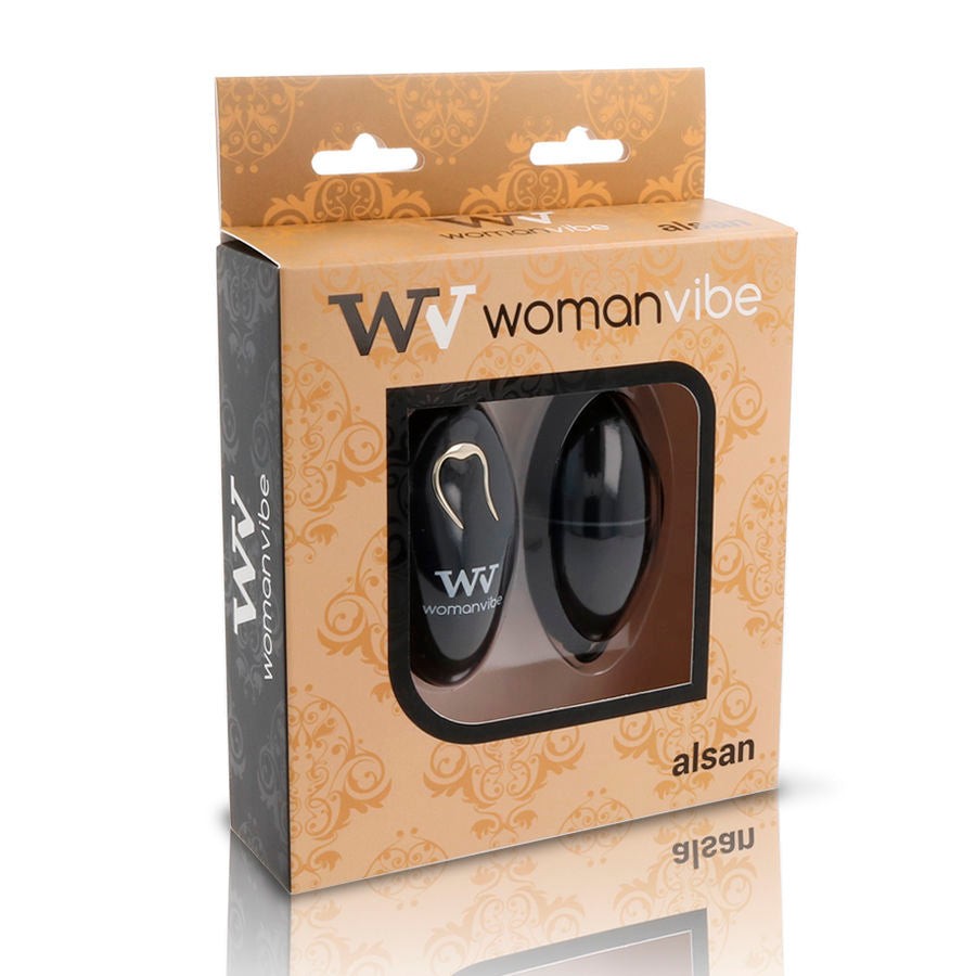 Oeuf vibrant télécommandé Alsan noir en silicone - Womanvibe - WOMANVIBE