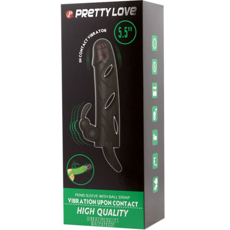Gaine Pénienne Pretty Love Silicone Vibrante 14cm - Pretty Love