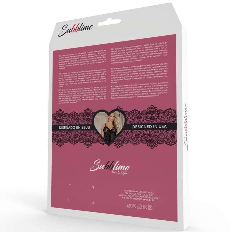 Subblime peignoir - con bordados y manga de campana s/m - SUBBLIME BABYDOLLS
