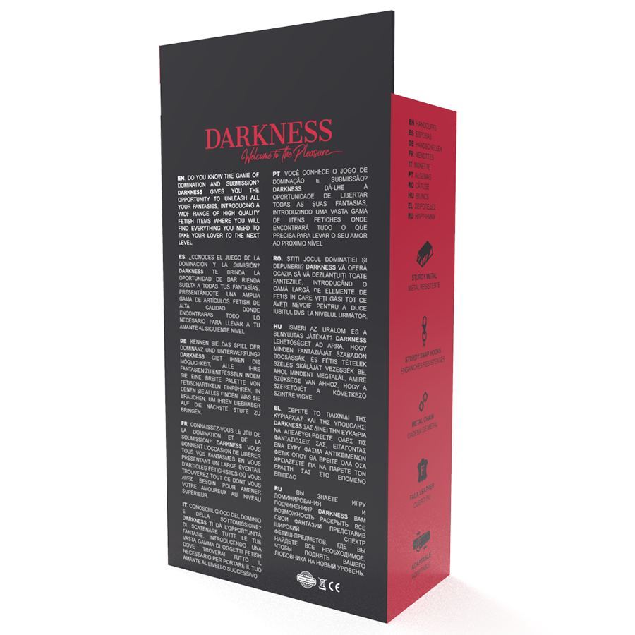 Darkness – Menottes BDSM en simili-cuir Noir