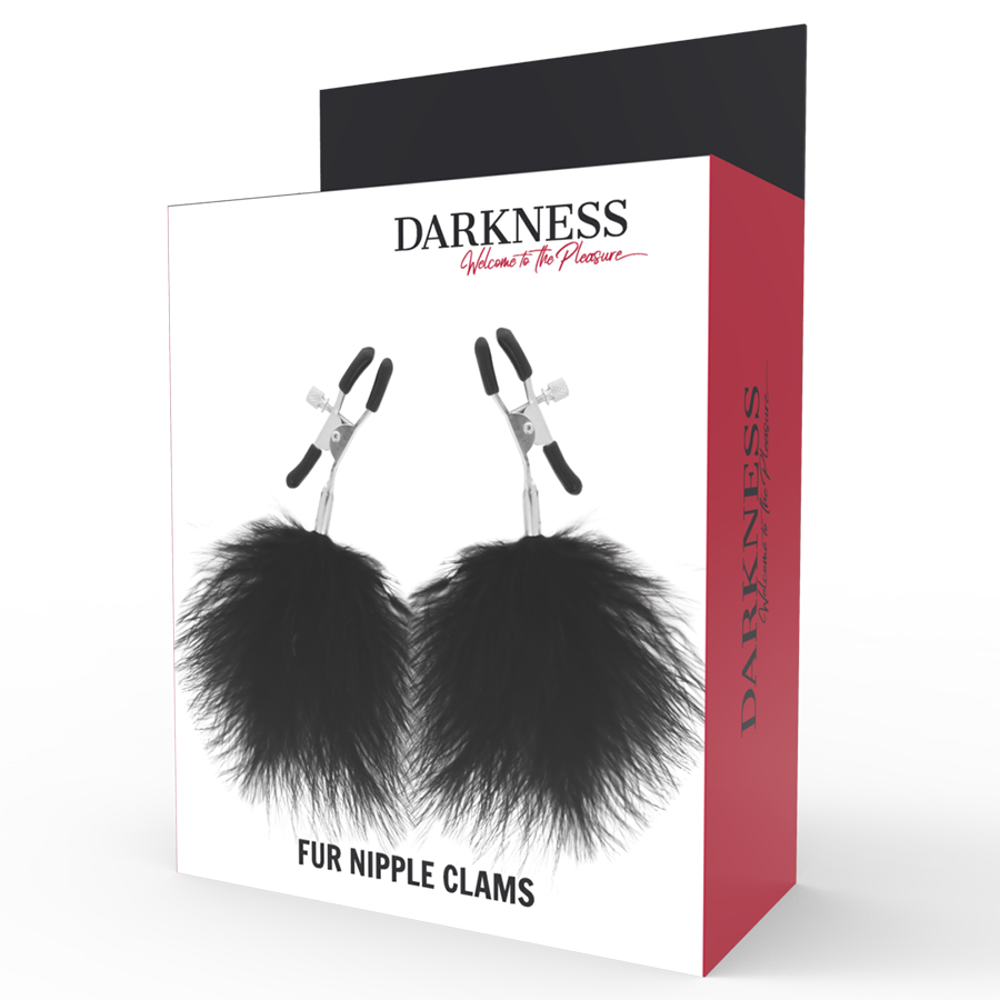 Darkness – Pinces à tétons réglable avec Pompom Noir