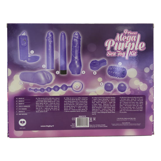 Kit de jouets sexuels Mega Violet 9 pièces - Toyjoy - TOYJOY