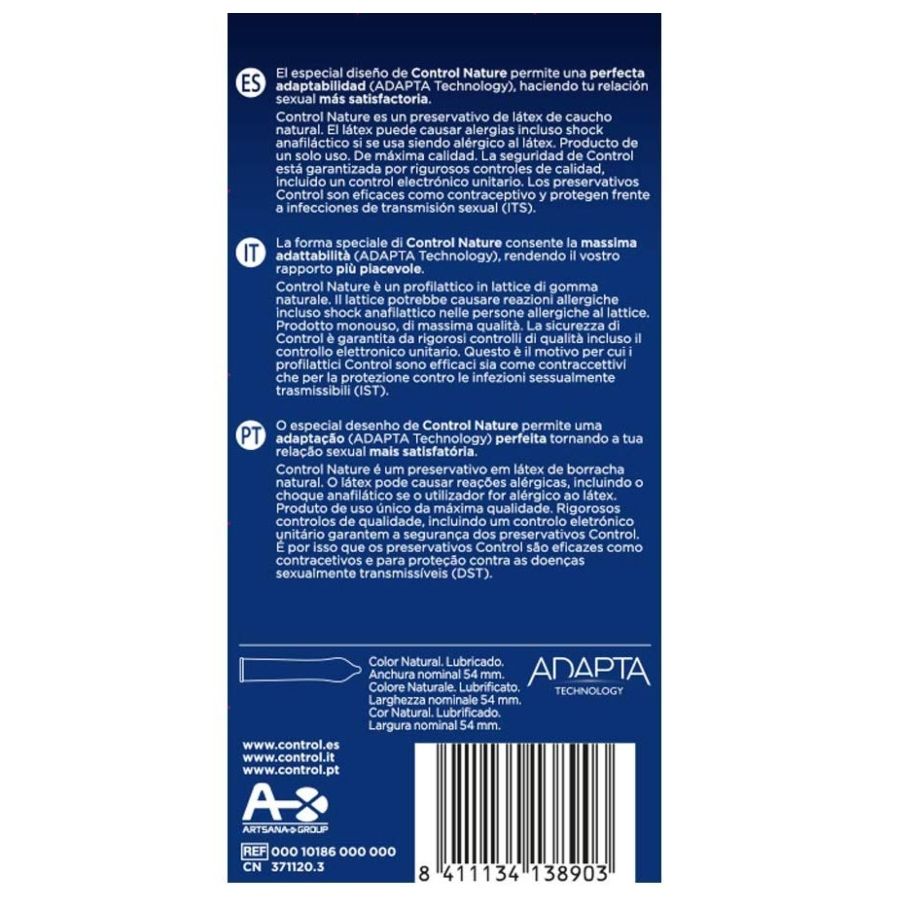 Préservatifs Control Adapta Nature Boîte 12 - Control - CONTROL CONDOMS