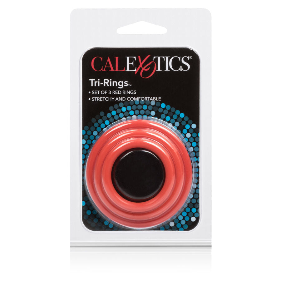 Anneaux Péniens Jeu de Trois Anneaux Rouge - Calexotics