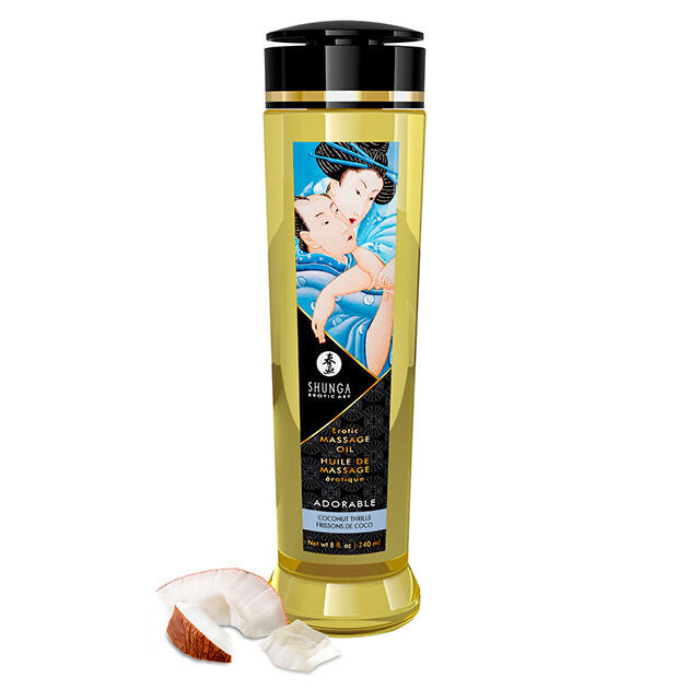 Shunga - Huile de massage érotique Frissons de coco - 240 ml