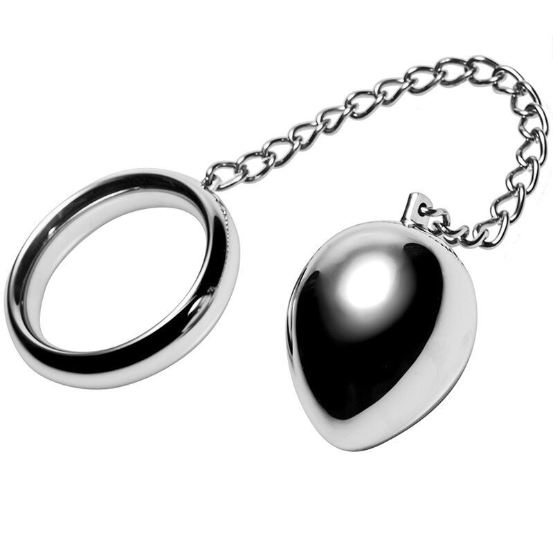 Anneau pénien avec chaîne bille anale 45mm - Metal Hard - METAL HARD