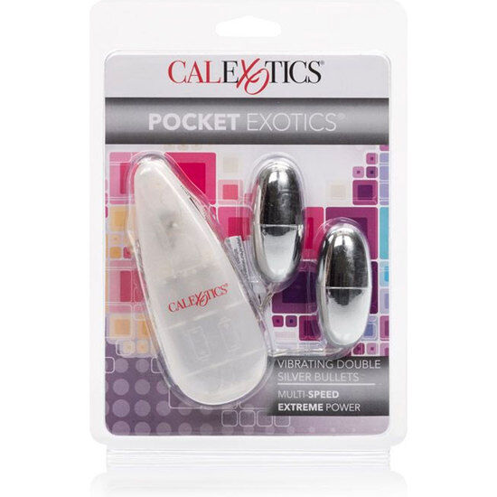 Balles Vibrantes Duo Argentées Multi-Vitesses - Calexotics