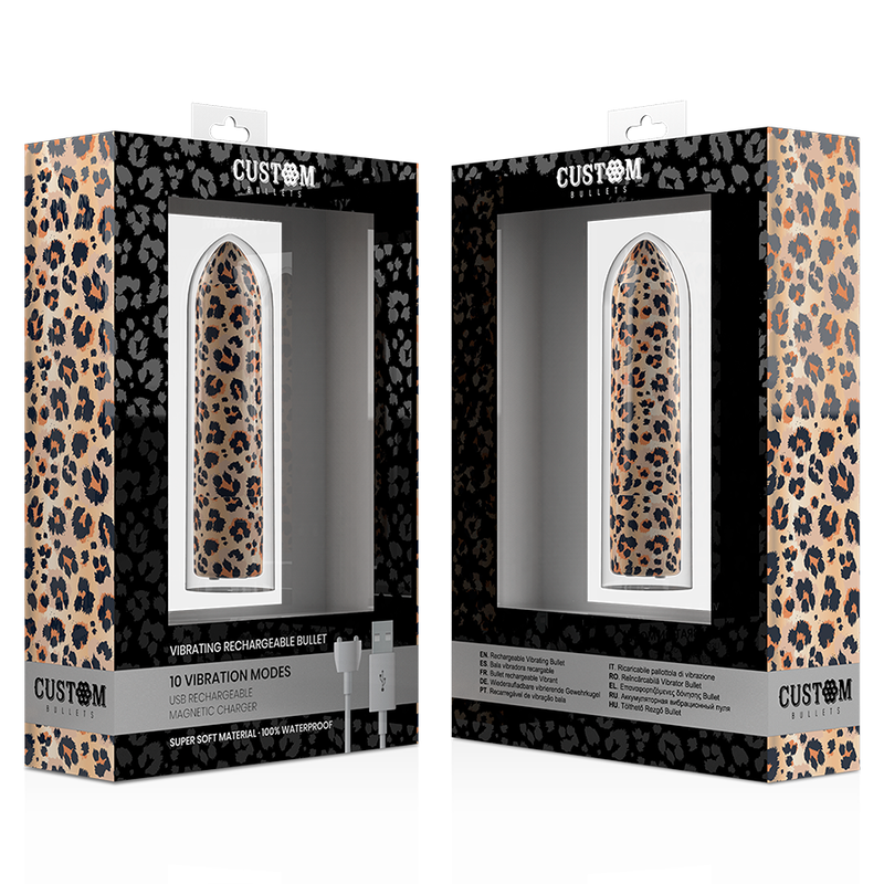 Stimulateur clitoridien Custom Bullets léopard rechargeable - CUSTOM BULLETS