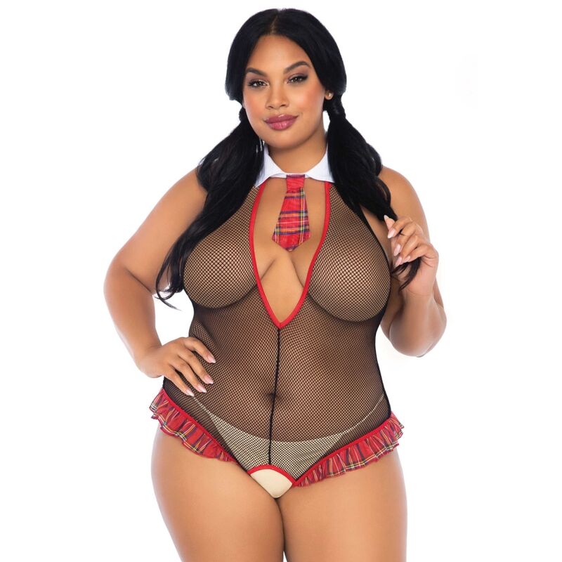 Teddy Sexy Écolière Sans Entrejambe Grande Taille - Leg Avenue