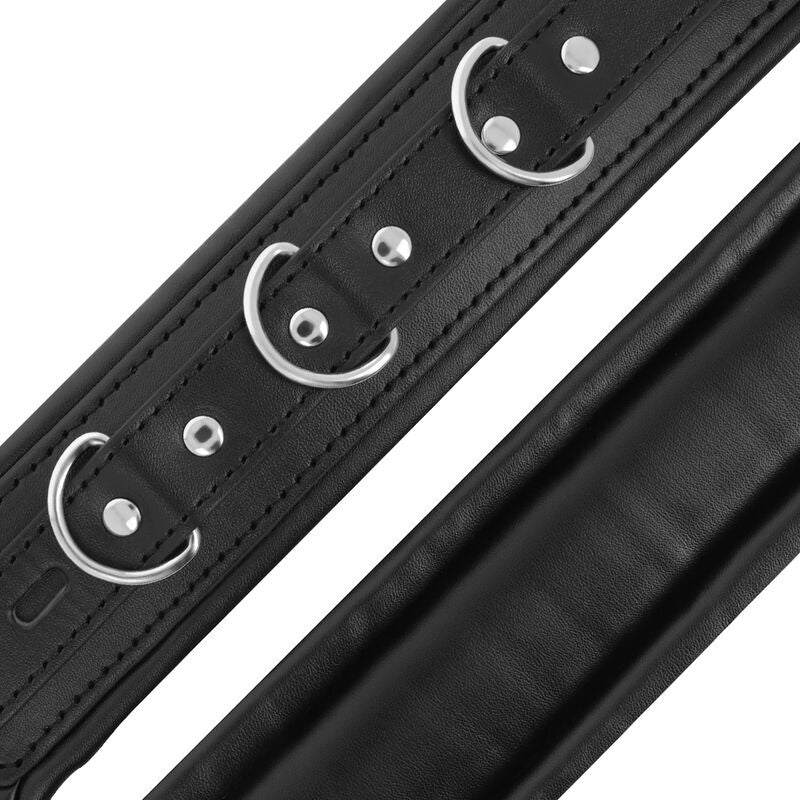 Darkness – Menottes bondage en cuir rembourrées noires