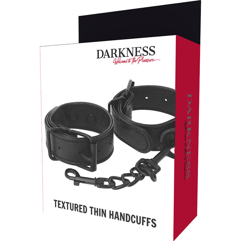 Darkness – Menottes Bondage en Simili Cuir Noir