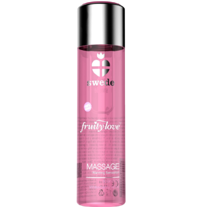 Huile Massage Fruity Love Effet Chauffant Fraise - Swede - SWEDE