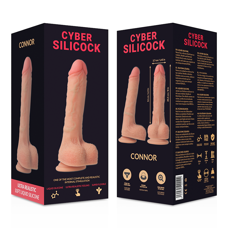 Gode Ceinture Cyber Silicock avec 3 Cockrings 16cm - Cybersilicock