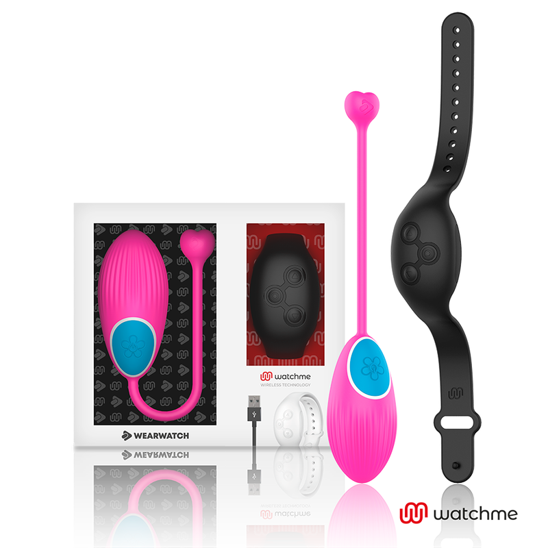 Wearwatch – Oeuf vibrant avec bracelet télécommandé – Noir/Fuchsia