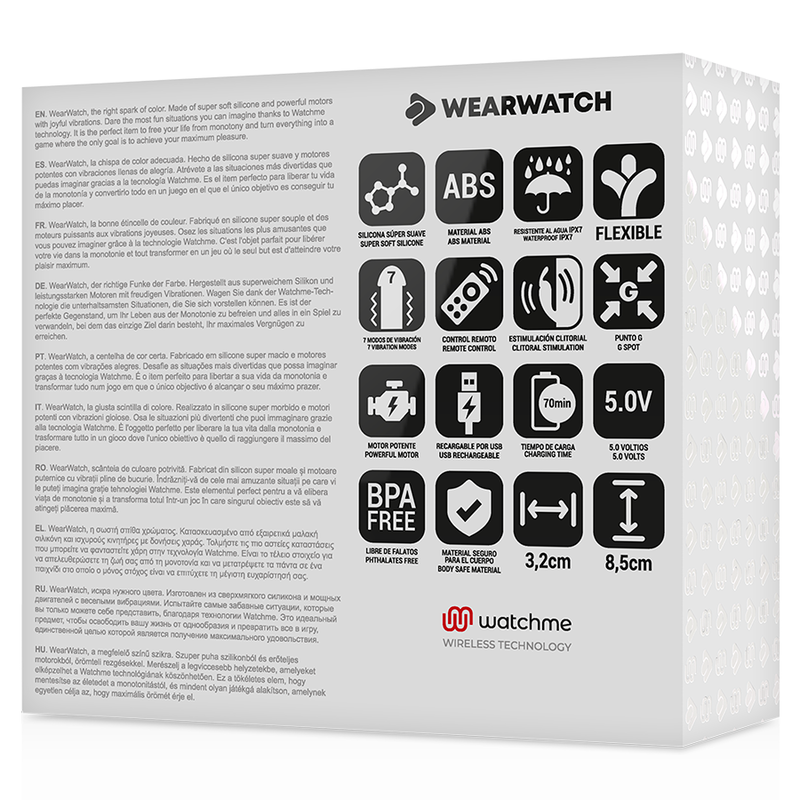 Vibrateur connecté Wearwatch double technologie WatchMe fuchsia/noir - Wearwatch - WEARWATCH