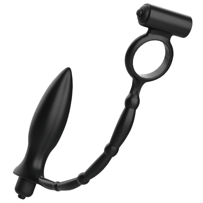 Plug Anal Vibrant avec Anneau Pénien Annal - Addicted Toys